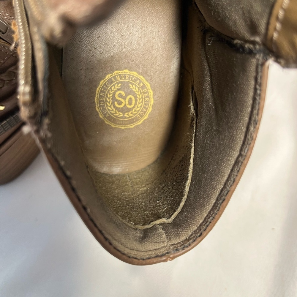 SO Brown Heeled Booties - Picture 9 of 11